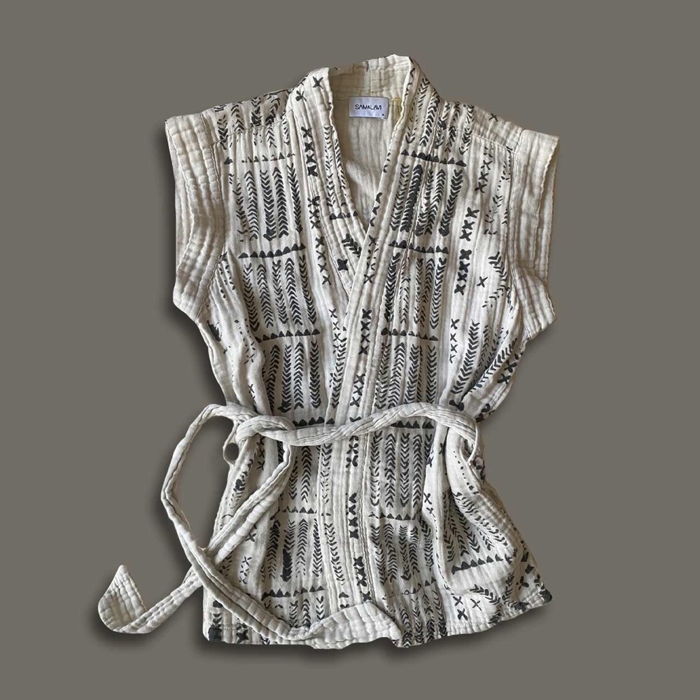 Tribal print wrap top